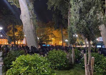 სპეცრაზმი პუშკინის სკვერშია მობილიზებული – აქციის მონაწილეები ვარაუდობენ, რომ პერიმეტრიდან სამართალდამცავების გაყვანა “ოცნების” პროვოკაციაა