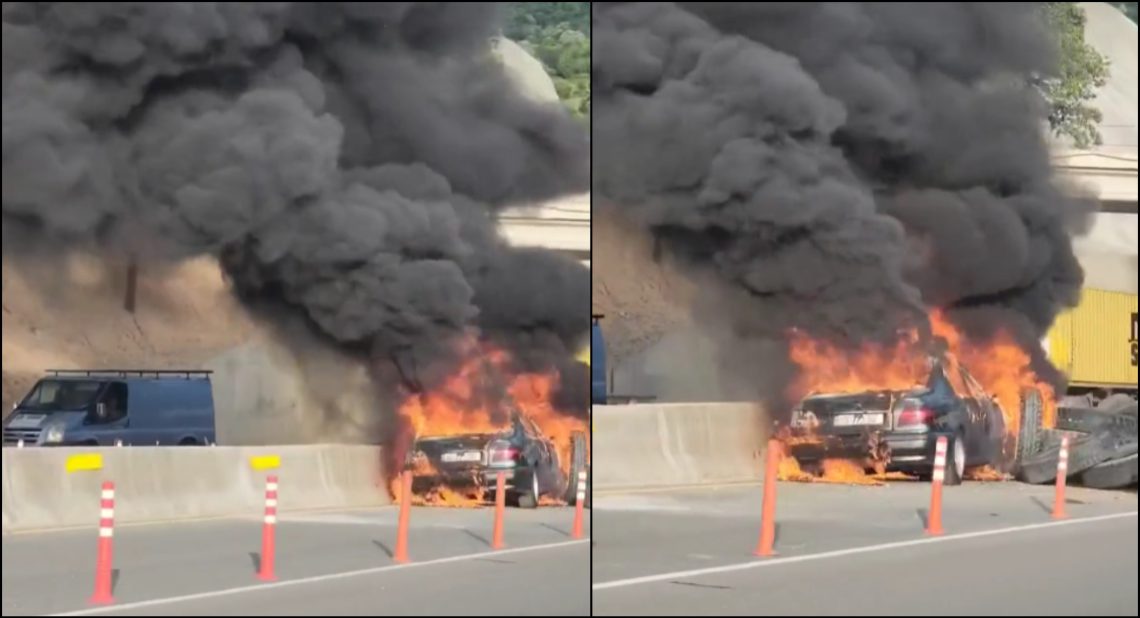 🎥 რიკოთზე მანქანა ბორდიურს შეასკდა და ცეცხლი გაუჩნდა – რა ხდება ადგილზე?