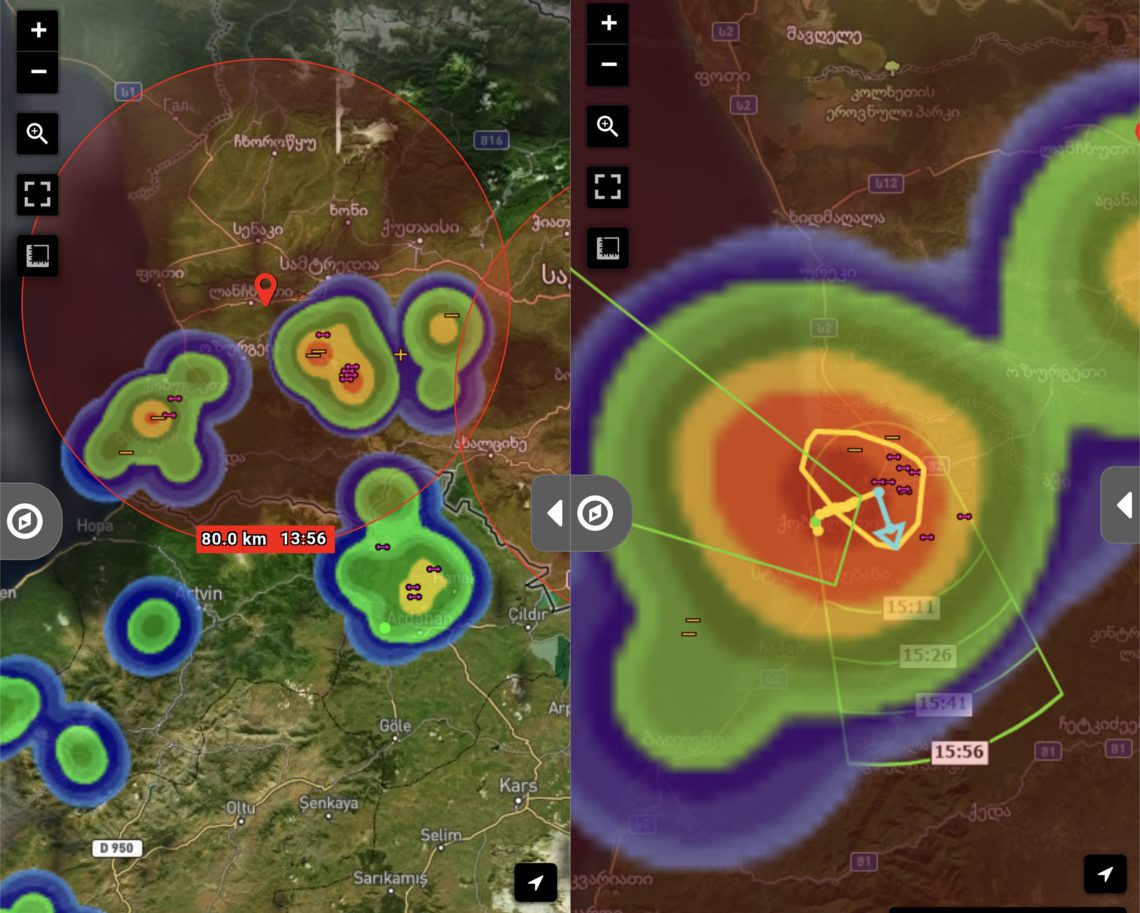 დასავლეთ საქართველოს ცა ამ წუთისთვის – გაფრთხილება ინტენსიურ წვიმებზე