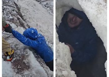 🎥ქართველმა გიდებმა მყინვარში ჩავარდინი კაცი გადაარჩინეს – ემოციური კადრები