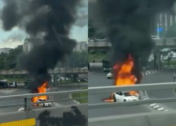 🎥 გმირთა მოედანზე მანქანას ცეცხლი გაუჩნდა – რა ვითარებაა ადგილზე?