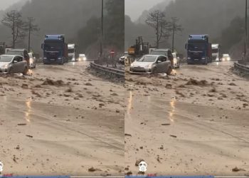 🎥რა ხდება რიკოთის უღელტეხილზე ამ წუთებში, სადაც ძლიერი წვიმაა – კადრები ადგილიდან