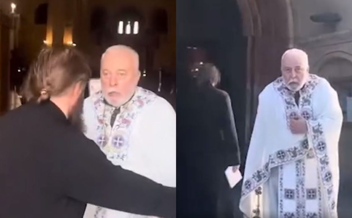 🎥”სოროსის მონავ, გადი გარეთ! ვირთხა ხარ!”– სამების ტაძრის მღვდელი აშშ-დან ჩამოსულ ემიგრანტს