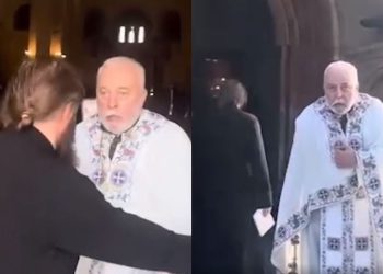 🎥”სოროსის მონავ, გადი გარეთ! ვირთხა ხარ!”– სამების ტაძრის მღვდელი აშშ-დან ჩამოსულ ემიგრანტს