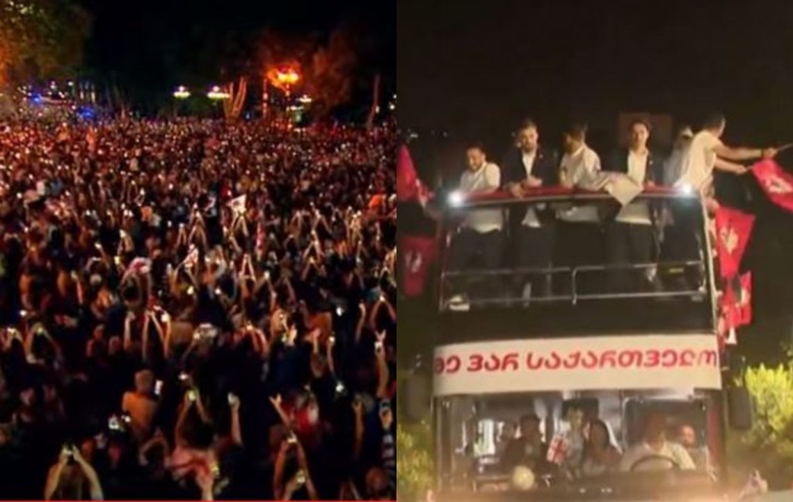 🎥გადაჭედილი რუსთაველის გამზირი და შეხვედრა ფეხბურთელებთან – ემოციური კადრები ადგილიდან