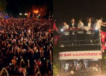 🎥გადაჭედილი რუსთაველის გამზირი და შეხვედრა ფეხბურთელებთან – ემოციური კადრები ადგილიდან