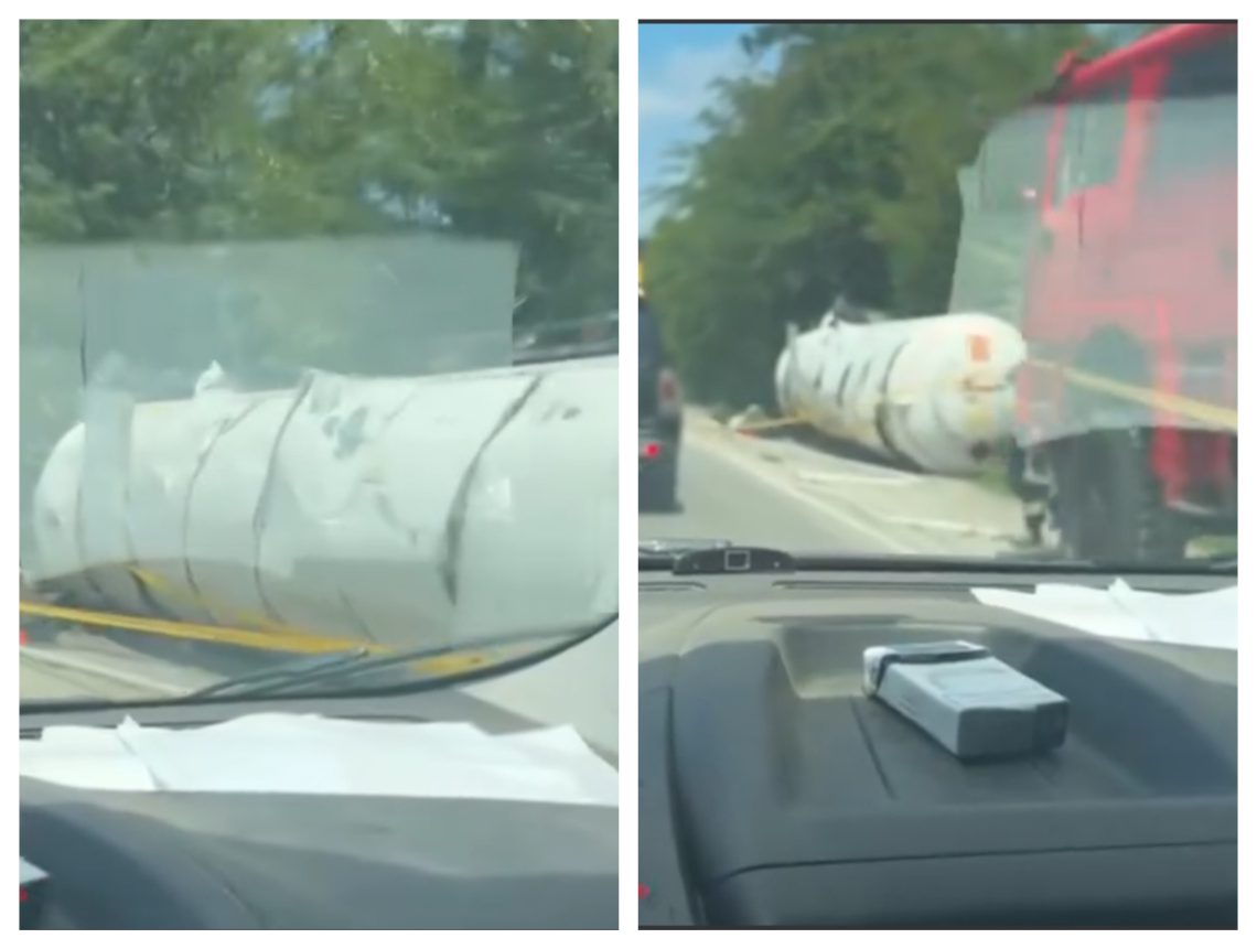 ვრცელდება კადრები ნატახტარიდან, სადაც სატვირთო გადაბრუნდა – რა ხდება ადგილზე