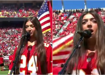 🎥ნინი ბრეგვაძემ აშშ-ის ჰიმნი ნიუ იორკში, 70 000 მაყურებლის წინაშე შეასრულა