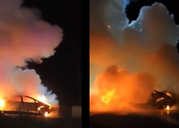 🎥 ავარია თბილისი-სამტრედიის გზაზე – ავტომობილს ცეცხლი გაუჩნდა