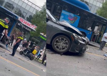 ავარია ვაკეში –  ერთმანეთს ავტობუსი და მსუბუქი ავტომობილი შეეჯახა