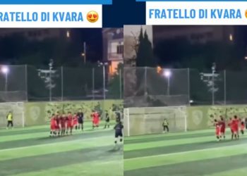 🎥ძმის სტილში ჩააბზრიალა! – ნახეთ თორნიკე კვარაცხელიას საოცარი გოლი ჯარიმიდან