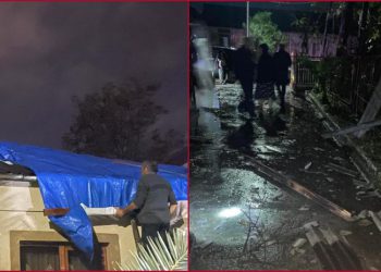 ძლიერმა ქარმა, ფოთში, რამდენიმე სახლს სახურავი გადახადა