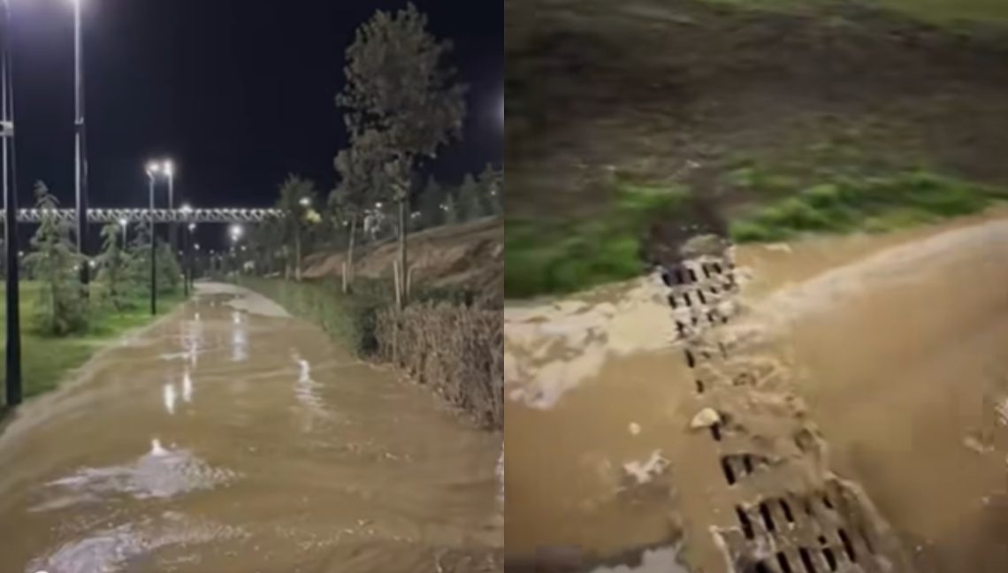 თემქის ახლად გახსნილი სკვერი დაიტბორა – კადრები სოციალურ ქსელში ვრცელდება