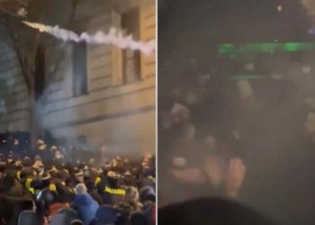 “ხალხისკენ გადმოდით ბიჭო, ამ ქვეყანაში ხომ უნდა იცხოვროთ”- აქციის მონაწილე სპეცრაზმელებს მიმართავს