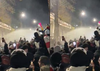 აქციაზე წყლის ჭავლის გამოყენება დაიწყეს – ადგილზე ვითარება დაძაბულია