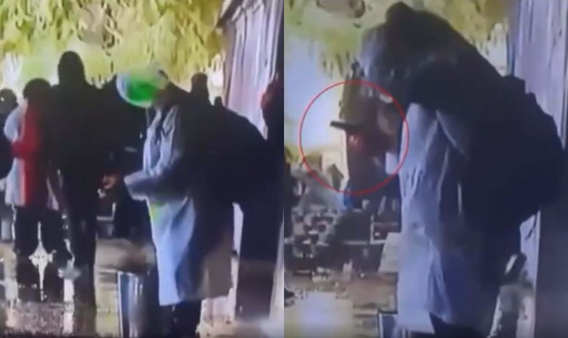 🎥ნიღბიანი პირი ჯიბიდან იღებს სავარაუდოდ პისტოლეტს, ამოწმებს მჭიდს – რა კადრები ვრცელდება აქციიდან?