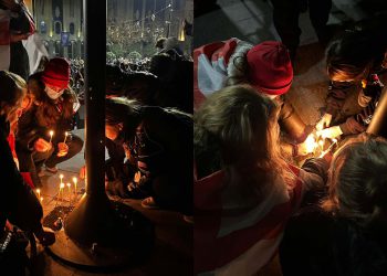 🎥რუსთაველზე აქციის მონაწილეებმა სანთლები დაანთეს – იხილეთ კადრები