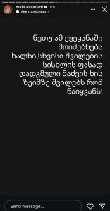 "ნუთუ ამ ქვეყანაში მოიძებნება ხალხი..." - რას წერს მაია ასათიანი?