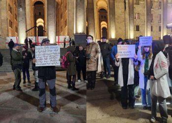 პროტესტის 83-ე დღეს რუსთაველის გამზირი კვლავ გადაიკეტა