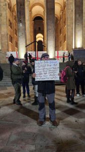 პროტესტის 83-ე დღეს რუსთაველის გამზირი კვლავ გადაიკეტა