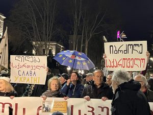 რუსთაველის გამზირზე მასშტაბური აქცია მიმდინარეობს - "მეტრონომის" ფოტოკოლაჟი