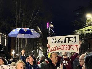 რუსთაველის გამზირზე მასშტაბური აქცია მიმდინარეობს - "მეტრონომის" ფოტოკოლაჟი