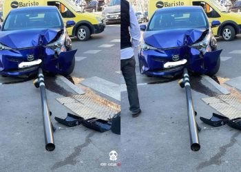 “ავტოსაგზაო შემთხვევა წერეთლის გამზირზე”- რა კადრები ვრცელდება ადგილიდან?