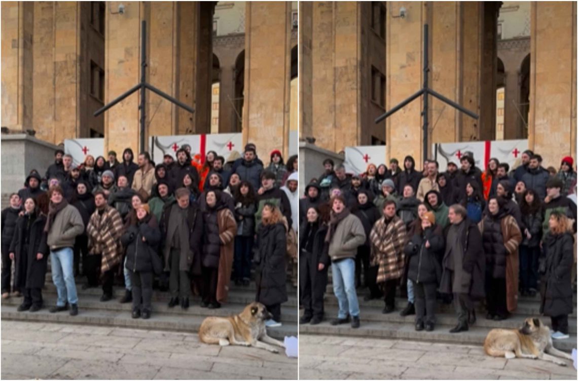 🎥„ბოლომდე! თავისუფლება ანდრო ჭიჭინაძეს!“ – მსახიობებმა პარლამენტის წინ გაათენეს
