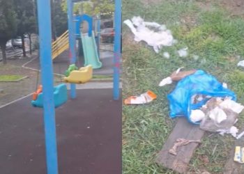 🎥„ზუსტად 2 ნაბიჯში დგას ნაგვის ურნა”- საგანგაშო კადრები მოქალაქემ საბავშვო პარკში დააფიქსირა