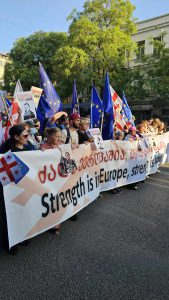 ევროპის დღისადმი მიძღვნილი მარში მიმდინარეობს - "მეტრონომის" ფოტოკოლაჟი