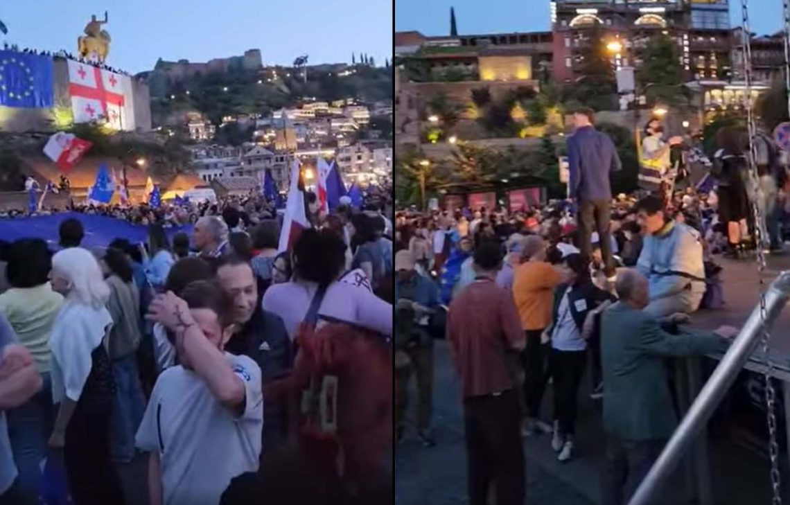 🎥რა ხდება ამ წუთებში “ევროპის მოედანზე”, სადაც აქცია ლოზუნგით: “ძალა ევროპაშია” მიმდინარეობს