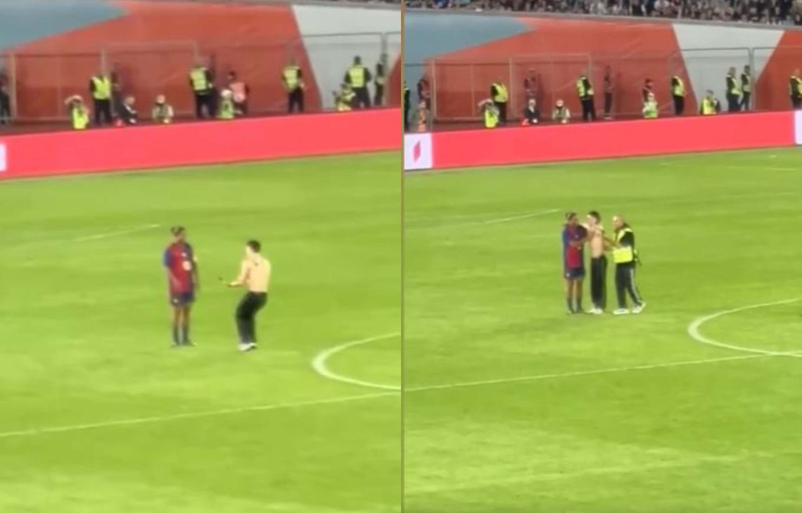 🎥”დინამო არენაზე“ „ბარსელონას“ ლეგენდარული ფეხბურთელის, რონალდინიოს გულშემატკივარი შეიჭრა – ვრცელდება ემოციური კადრები