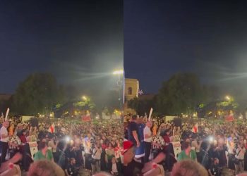 🎥რუსთაველის გამზირზე მიმდინარე აქციის მონაწილეებმა საქართველოს ჰიმნი შეასრულეს