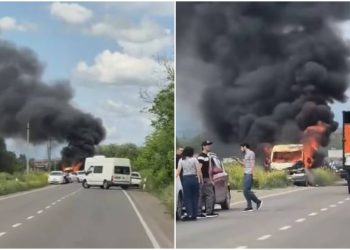 მარნეულში სამარშრუტო ტაქსს ცეცხლი გაუჩნდა – რა ვითარებაა ადგილზე