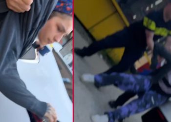 სასამართლოს მიმდებარე ტერიტორიაზე პოლიციამ, სავარაუდოდ, სალომე კენჭიაშვილი და ალბი კორძაია დააკავა