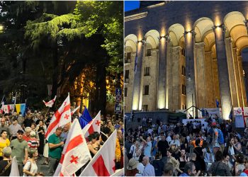 🎥 მარშის მონაწილეები პარლამენტთან მივიდნენ – რუსთაველის გამზირი გადაკეტილია