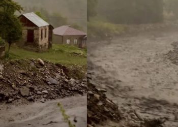 რაჭაში მდინარე ლათქიშორა ადიდდა – ვრცელდება კადრები