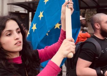 კალაძის საარჩევნო ბანერის დაზიანების ბრალდებით, სტუდენტი, მეგი დიასამიძე დააკავეს