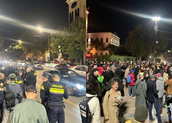 პოლიციამ რუსთაველის გამზირზე რამდენიმე აქტივისტი დააკავა