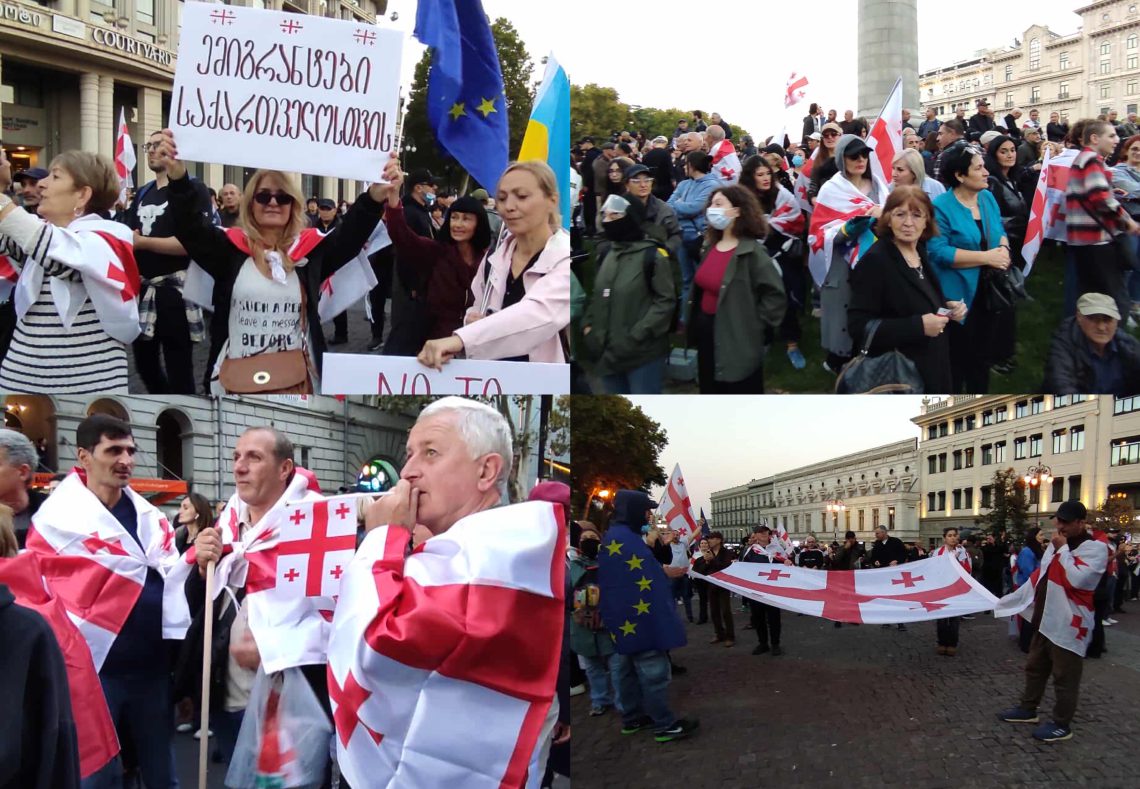 თავისუფლების მოედანზე საპეოტესტო აქცია მიმდინარეობს – პაატა ბურჭულაძე ეროვნული კრების დეკლარაციას კითხულობს