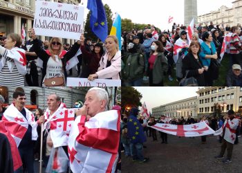 თავისუფლების მოედანზე საპეოტესტო აქცია მიმდინარეობს – პაატა ბურჭულაძე ეროვნული კრების დეკლარაციას კითხულობს