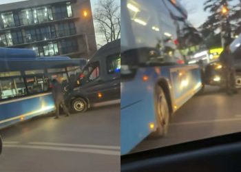 თბილისში ერთმანეთს მიკროავტობუსი და ავტობუსი შეეჯახა – რა კადრები ვრცელდება