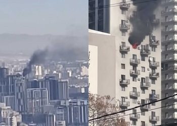 თბილისში, მეტროსადგურ ისანთან საცხოვრებელ კორპუსში ხანძარია – რა ვითარებაა ადგილზე