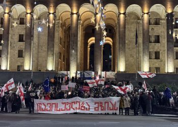 მზია ამაღლობელის გათავისუფლების მოთხოვნით გამართული საპროტესტო მარშის მონაწილეები პარლამენტთან შეიკრიბნენ