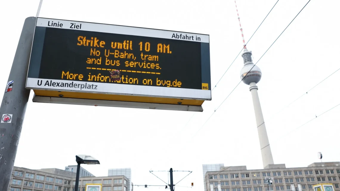 გერმანიაში საზოგადოებრივი ტრანსპორტის თანამშრომელთა ორდღიანი გაფიცვა დაიწყო