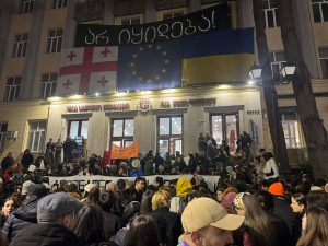 ილიას სახელმწიფო უნივერსიტეტთან საპროტესტო აქცია მიმდინარეობს - "მეტრონომის" ფოტოკოლაჟი