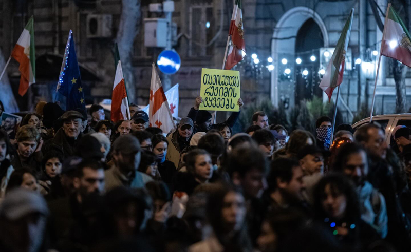 რუსთაველის გამზირზე აქცია მიმდინარეობს