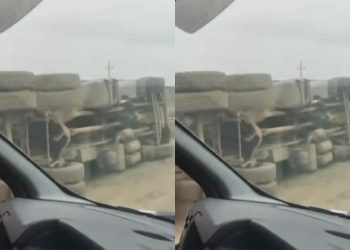 ლილოს ნაგავსაყრელთან  სპეც ტექნიკა გადაყირავდა