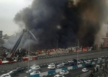 „ცეცხლი ბაზრის ტერიტორიაზე ვრცელდება“ – მასშტაბური ხანძარი თეირანში