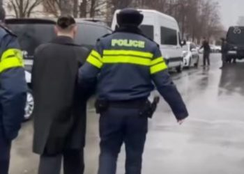 ტროტუარზე პროტესტის ბრალდებით, ფრანგული ენის მასწავლებელი, დავით ადუაშვილი  სასამართლოს ეზოშივე დააკავეს